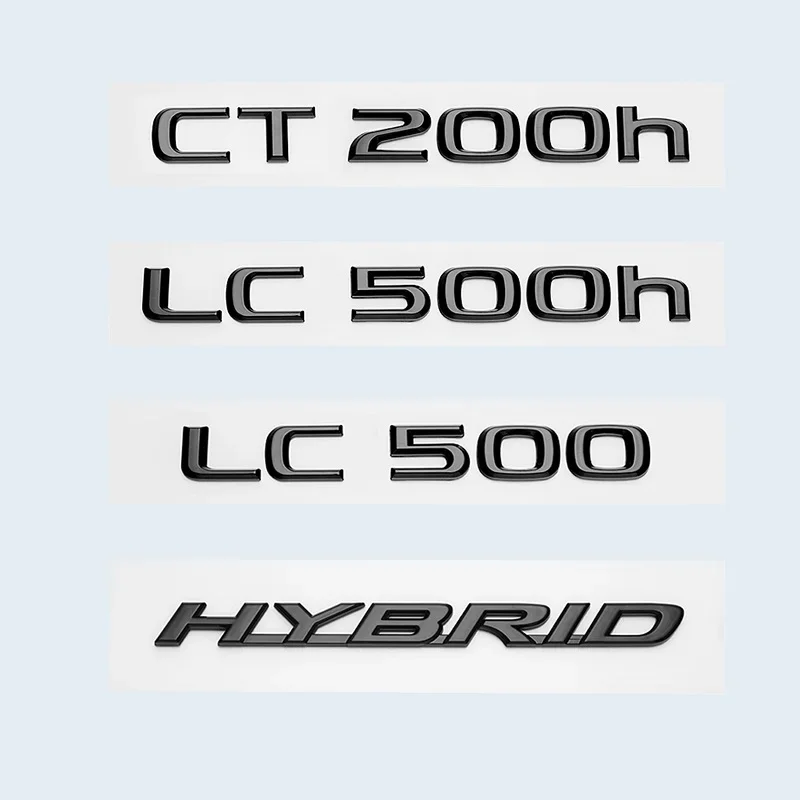 3D Chrome Glossy Black ABS Letters Number CT200h LC500 LC500h HYBRID Emblem For Lexus Car Trunk Logo Badge Sticker Accessories