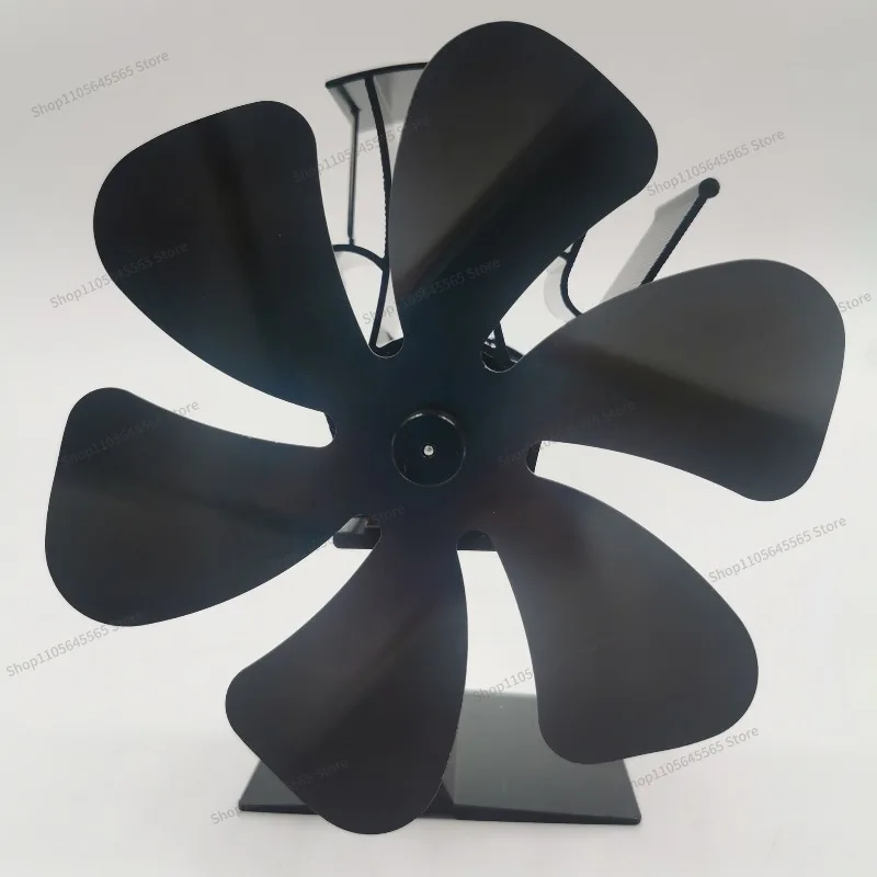 For 6 Leaf Fireplace Fan Aluminum Silent Self-Start Wood Fireplace Accessories