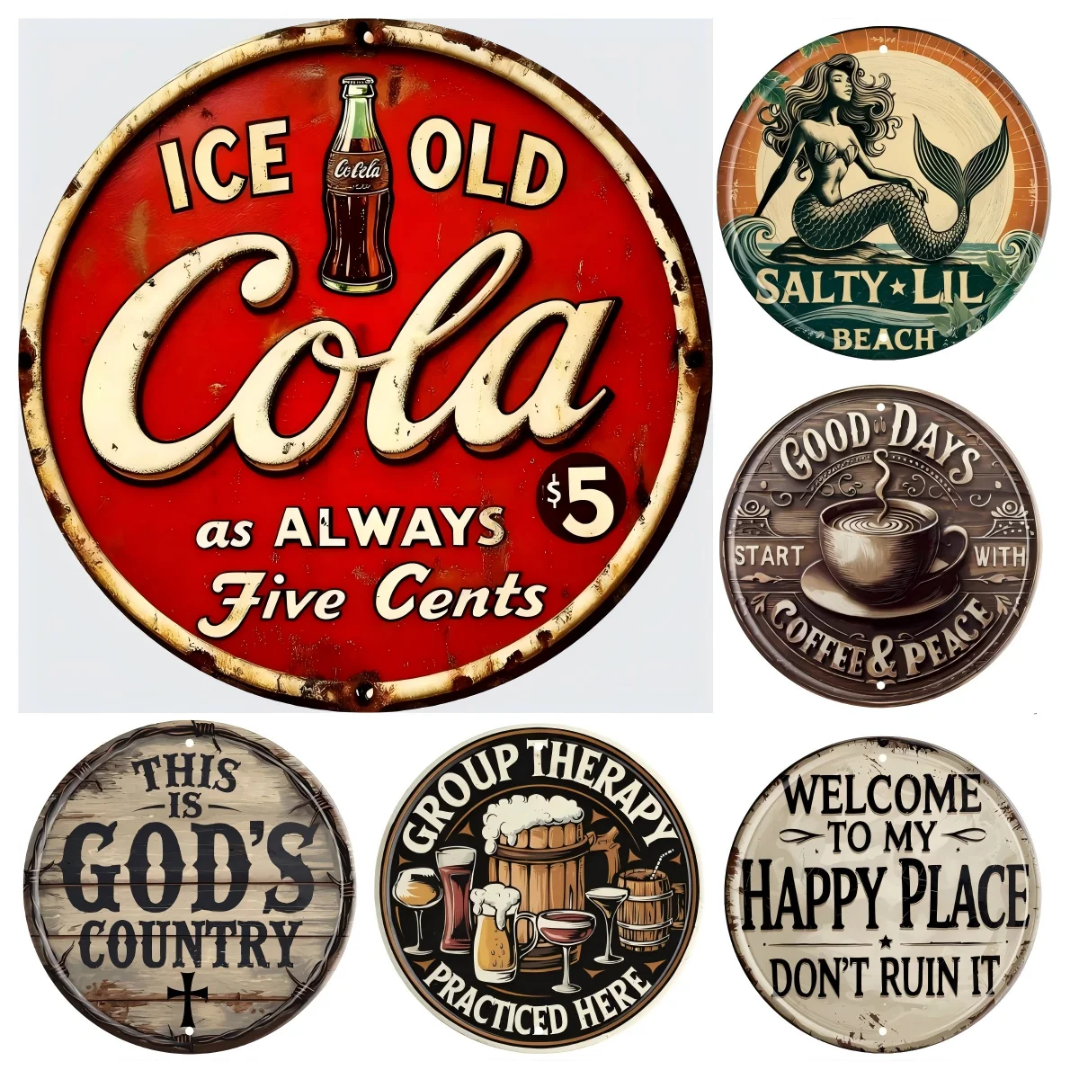 FLAT Vintage Cola Metallschild, rustikale Dekoration für Zuhause, Küche, Bar, Café, Garage, Vintage-Wohnkultur, Barbesitzer, Cafébesitzer