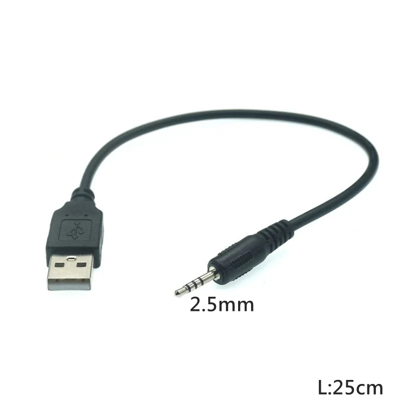 Wsparcie samochodu MP3 2.5mm męska wtyczka wtyczka do USB 2.0 A męski kabel Audio Aux zegarek szpiegowski interfejs Bluetooth 2.5mm kabel