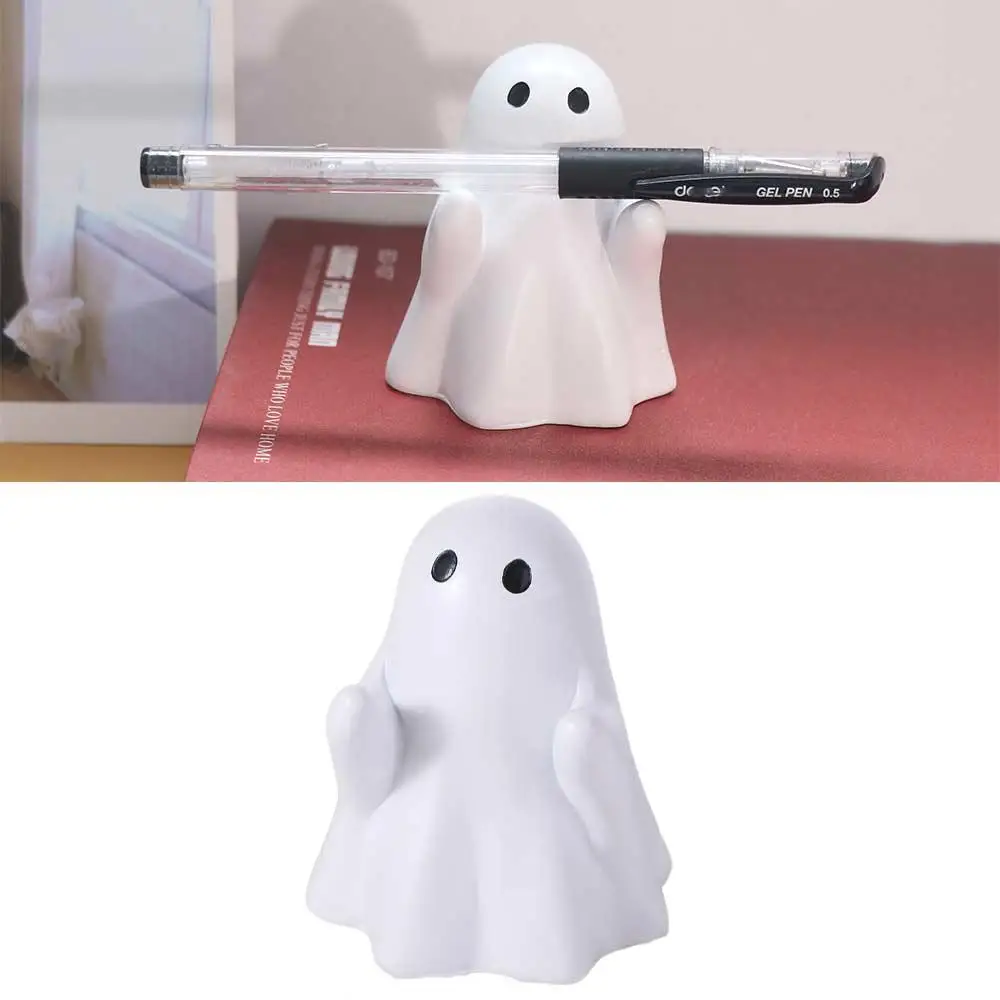 

Multi Functional Cute Ghost Pen Holder Creative Funny Halloween Ghost Figurine Decorative Portable Little Ghost Statue Study