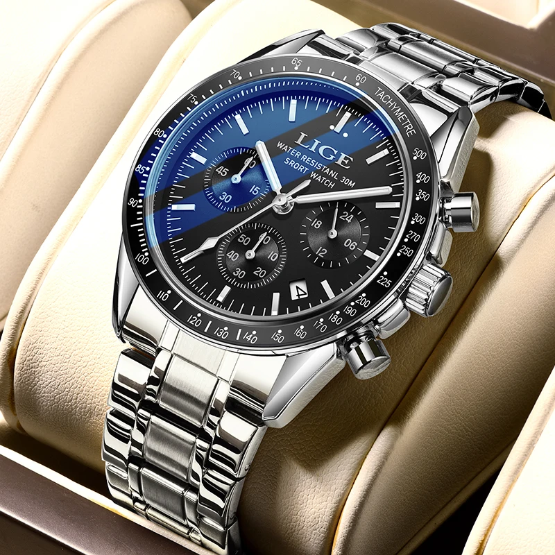 

LIGE Fashion Date Quartz Men Watches Top Brand Luxury Male Clock Chronograph Sport Military Mens Wrist Watch Relogio Masculino