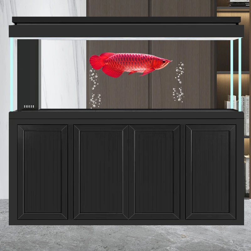 large floor aquarium bottom filter dragon color cylinder 2022 new porch partition screen dry and wet separation