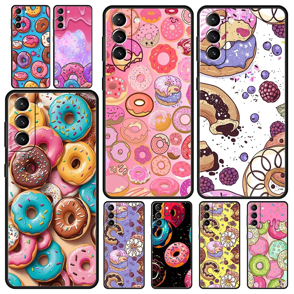 Phone Case Cover for Samsung Galaxy S26 S25 S24 S23 S22 S20 S21 FE Ultra S25Edge Plus 5G Soft TPU Capas Donuts Cute Fundas Coque