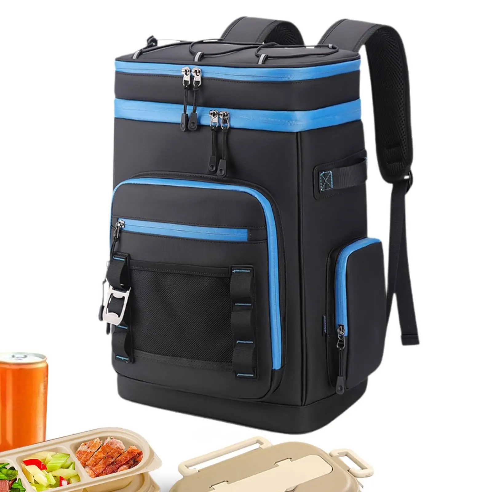 Insulated Backpack Cooler Backpack Cooler Portable Multi Compartments Waterproof Leakproof for Day Trips Work Men Beach BBQ