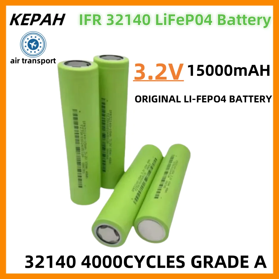 3.2V 32140 15Ah LiFePO4 Battery Cell diy 4s 8s 12v 24V 36V Inverter Electric Vehicle Travel Camping batteries Grade A