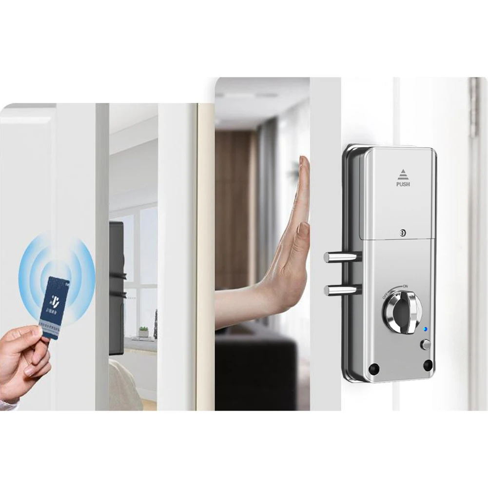 Serratura per porta invisibile Comoda flessibilità Affidabile Sicuro Smart 1 pezzo Serratura per porta antifurto nera/argento Nuovo di zecca