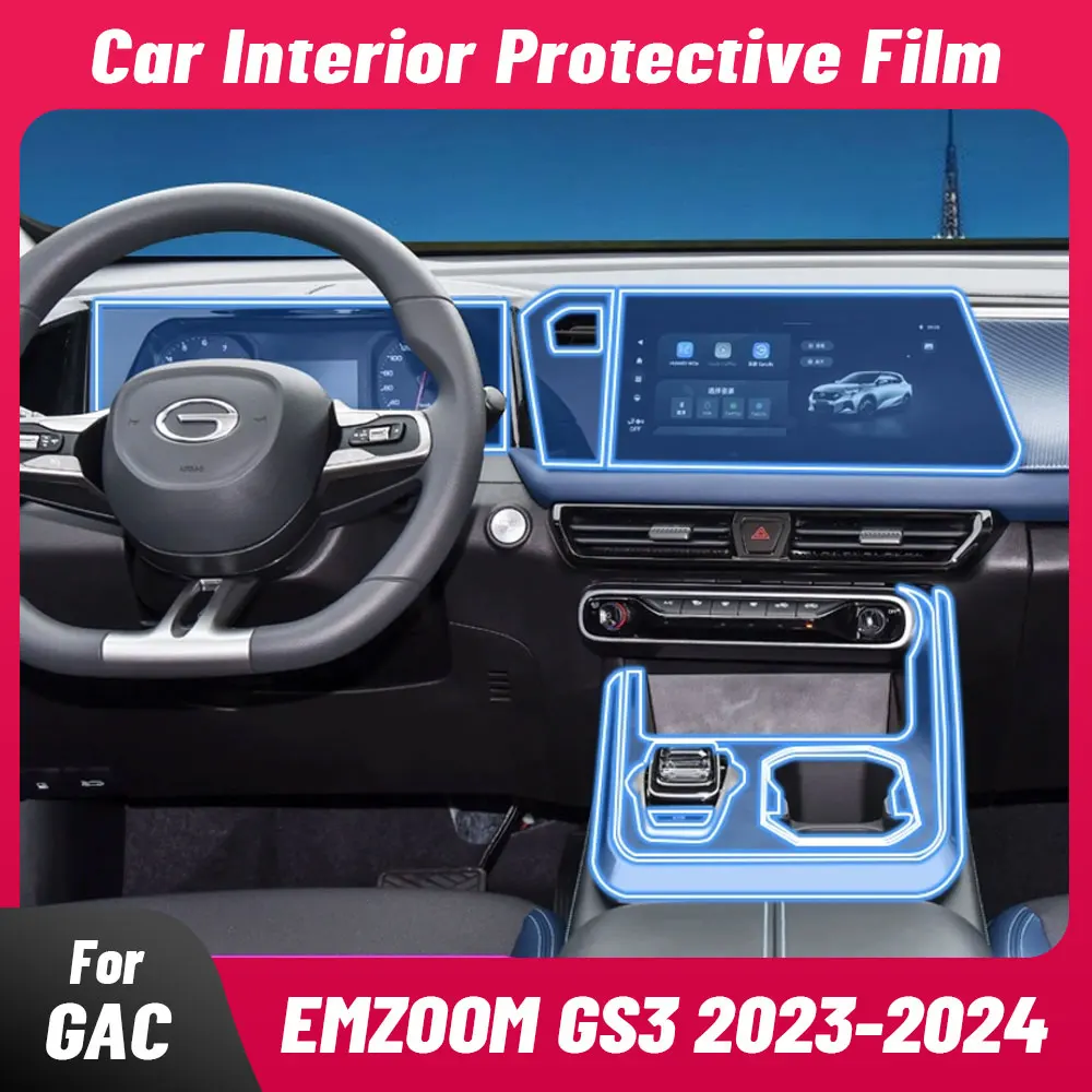 Anti-scratch Car Interior Center Console Media Dashboard Navigation TPU Protector Film For GAC EMZOOM GS3 2023 2024 Accessories