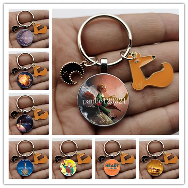 Fashion new little prince keychain cute fox hero prince pendant clothes backpack key ring key chain charm Valentine's Day gift