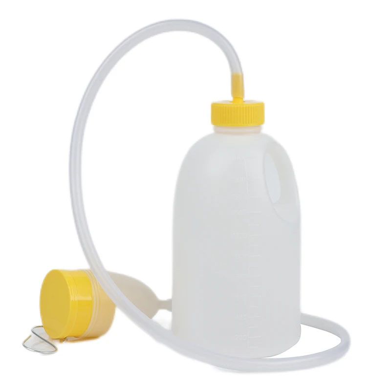 Urinario portátil de PVC para hombres, urinario masculino de gran capacidad con tubo colector de orina, para incontinencia urinaria, 1700ml