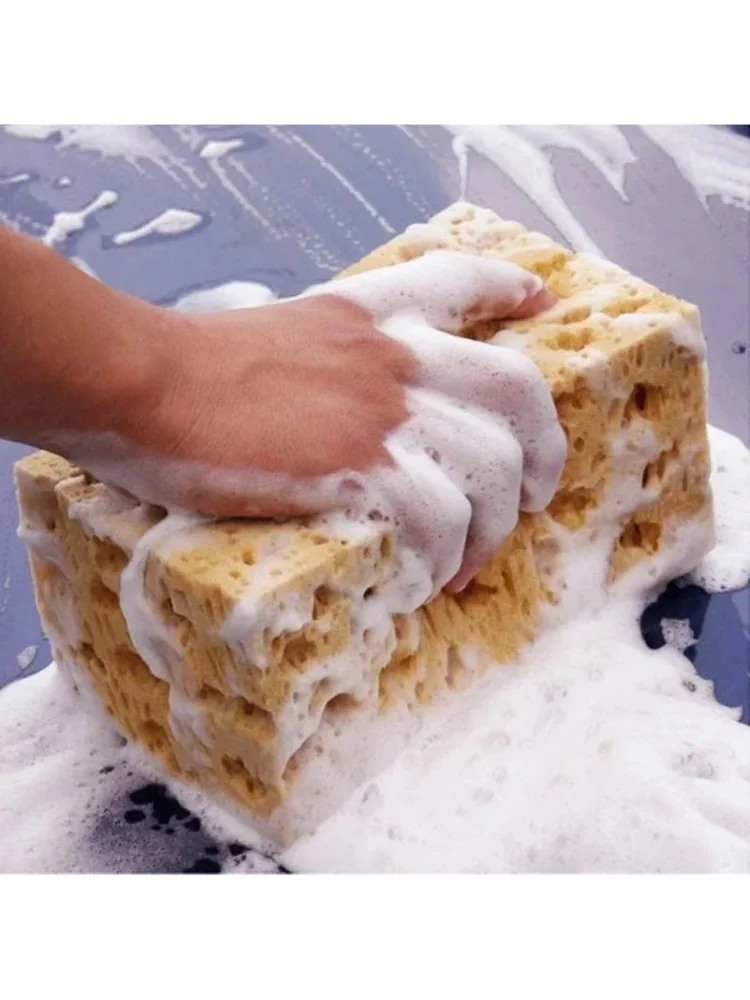 Bloc d'éponge de lavage de voiture, fournitures de nettoyage de moto de voiture, brosse éponge en nid d'abeille de grande taille, outil de nettoyage de voiture