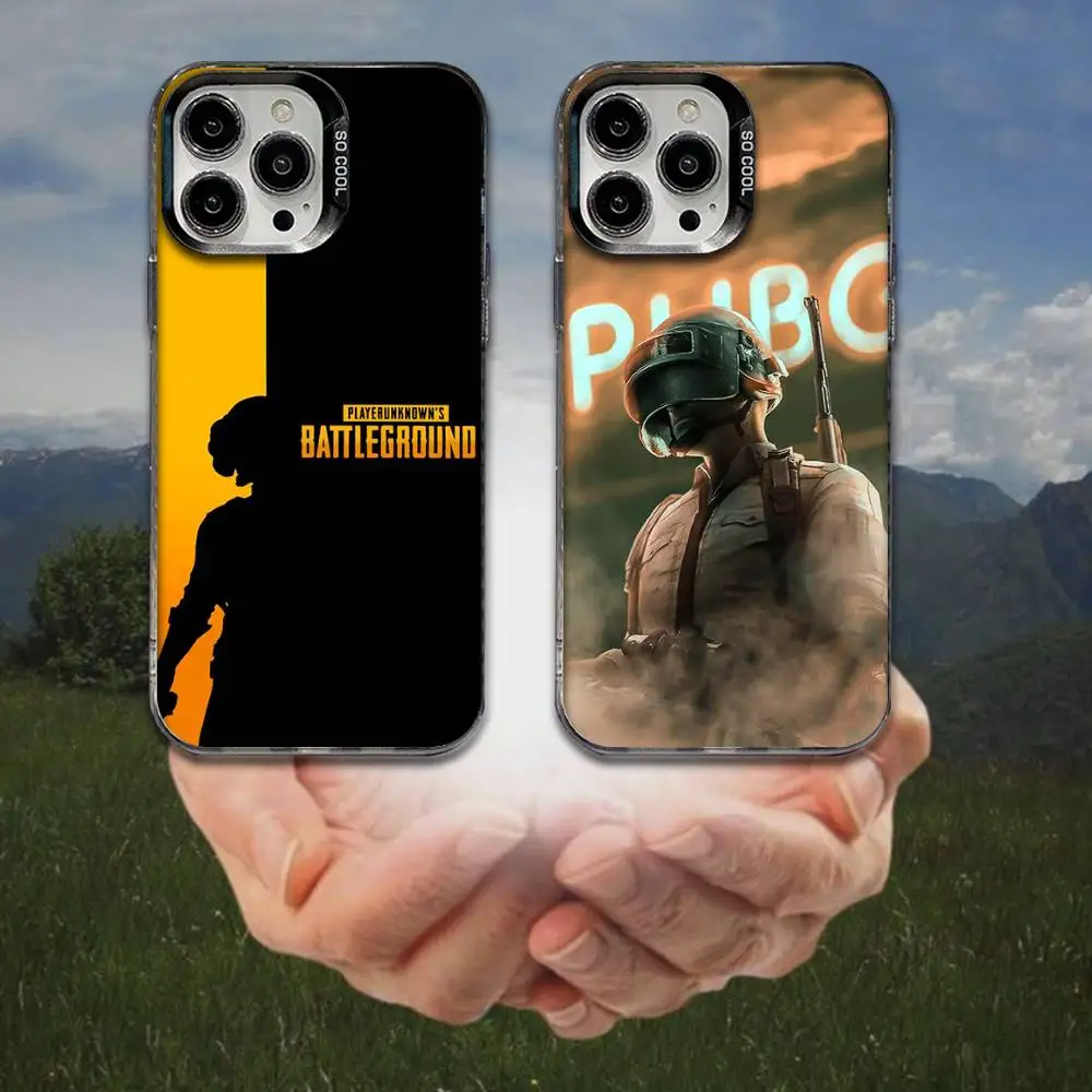 

P-PUBG Game Battegrounds Phone Case For iPhone 16,15,14,13,12,11,8,7,Pro,Max,Plus,Mini,XS,SE Anti Fall Black Matte Hard