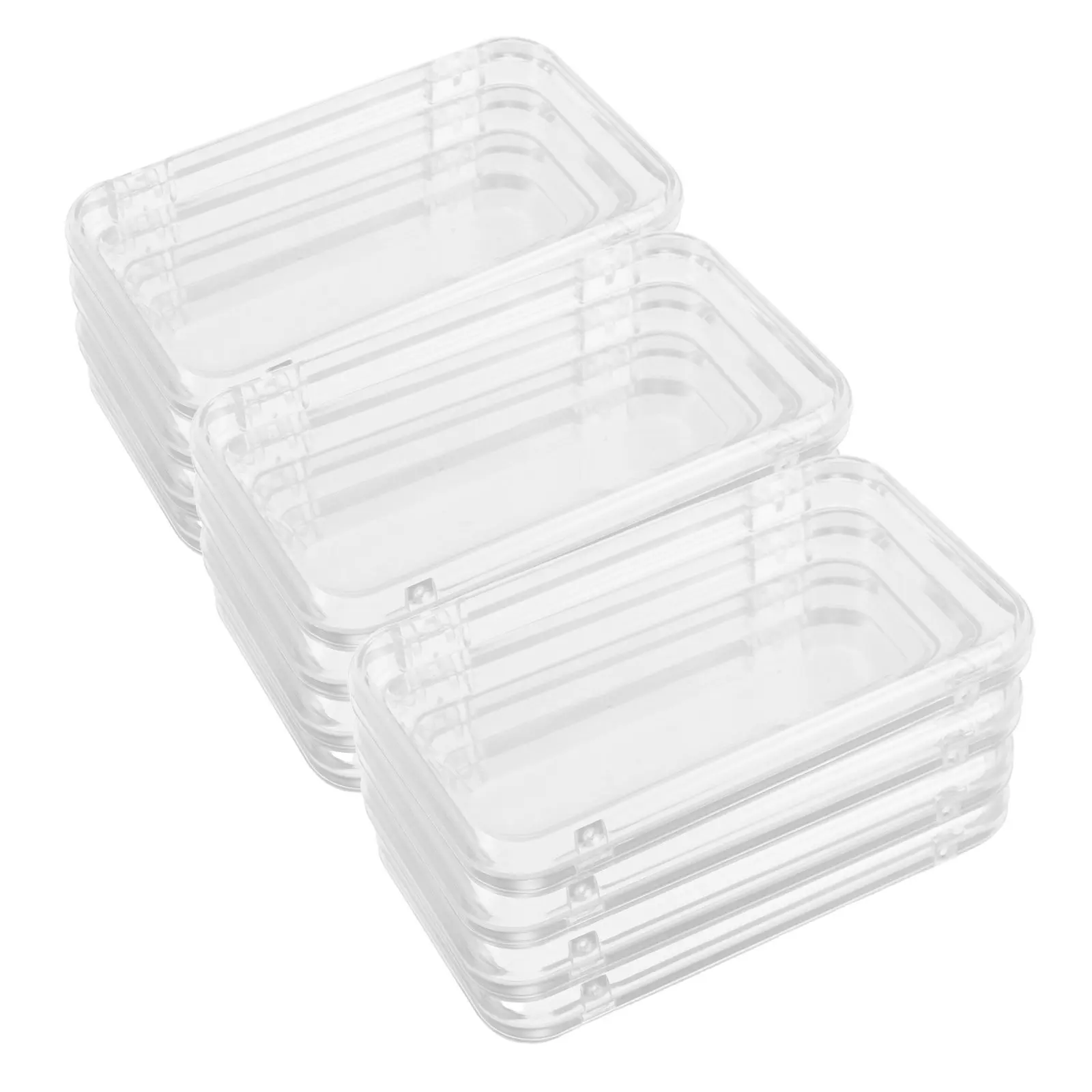

12Pcs Press on Nail Storage Box Clear Rectangle Organizer Transparent Plastic Container for Nails Small Item Storage