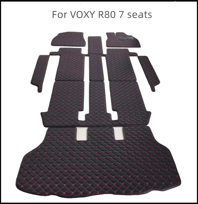 Custom full set car floor mats for Right hand drive Toyota Voxy R80 2022-2014 7 8 seats Top quality durable waterproof carpets