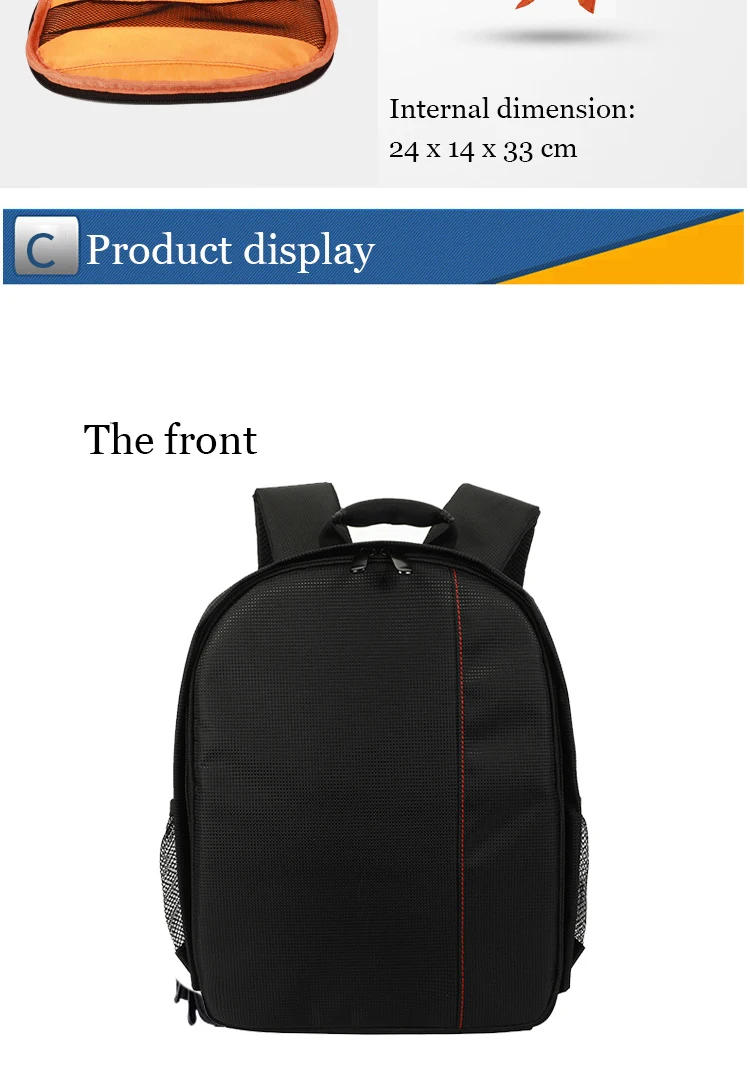 Digitalkamera-Rucksack, Outdoor-Kameratasche mit großem Fassungsvermögen, Laptop-Rucksack, multifunktionaler praktischer Rucksack – Detail 24