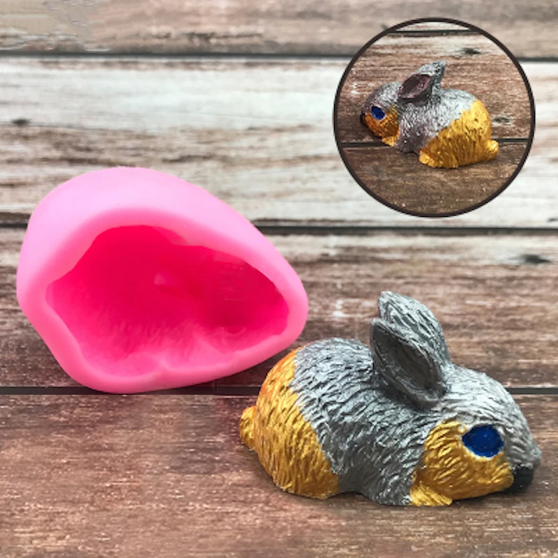 3D Rabbit Mold DIY Aromatherapy Candle Modeling Candle Decorations DIY Handmade Soap Easter Rabbit Fondant Silicone Mold