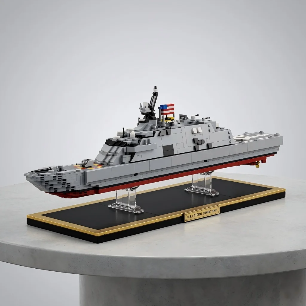 

MOC USS Freedom LCS-1 Warship Military Building Blocks Naval Ship Construction Set Advanced Adults Fun Man Toys DIY Action Kit