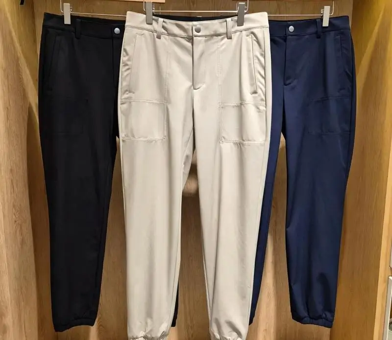 Mens Early Autumn New Golf Pants Quick Dry Stretch Breathable Casual Sports Cuffed Jogger Golf Trousers