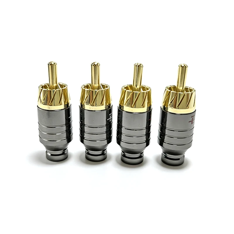 4 Stück Luxus-Löt-RCA-Stecker, Anschlussbuchse, Lautsprecher-Audio-Ausgang/Eingang-Adapter, vergoldeter Kopfhöreranschluss