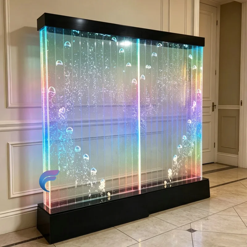 custom.Modern Acrylic Bubble LED Room Divider with Translucent Panel and Frame Structure