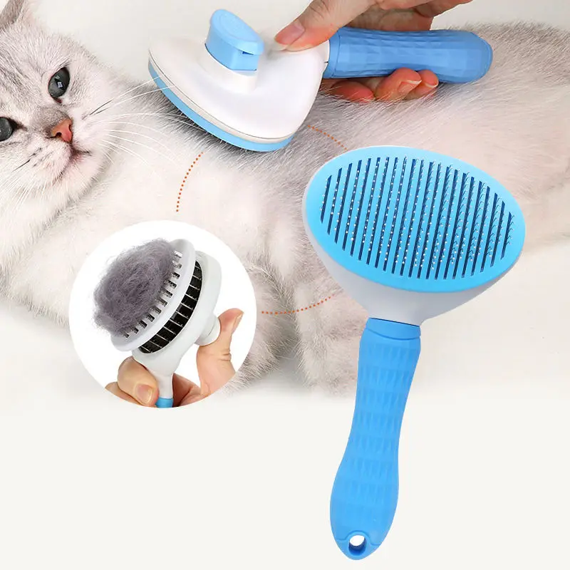 Pet Brushes Cats Dog Brush for Shedding Self Cleaning Pet Hair Brush with Release Button for Grooming Kitten