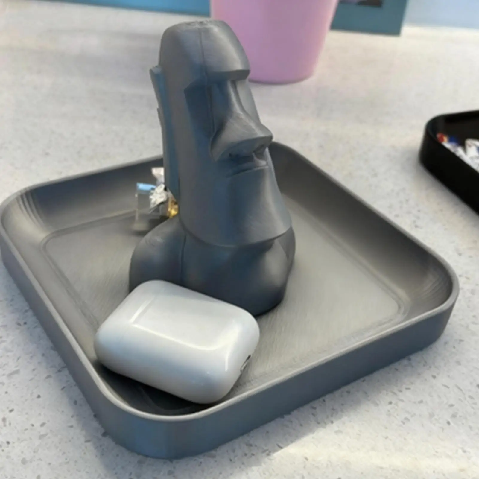 

Подставка для очков, пасхальный остров, коробка для хранения статуи, декоративная подставка для очков для домашнего офиса, спальни, гостиной, кабинета