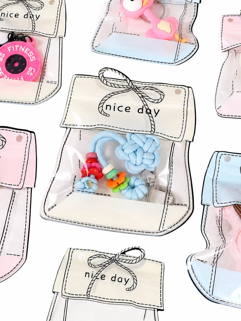 10Pcs Pink/Blue Ziplock Bags Hairpin Headwear Bracelet Packaging Storage Candy Snacks Decoration For Child Favors Pocket