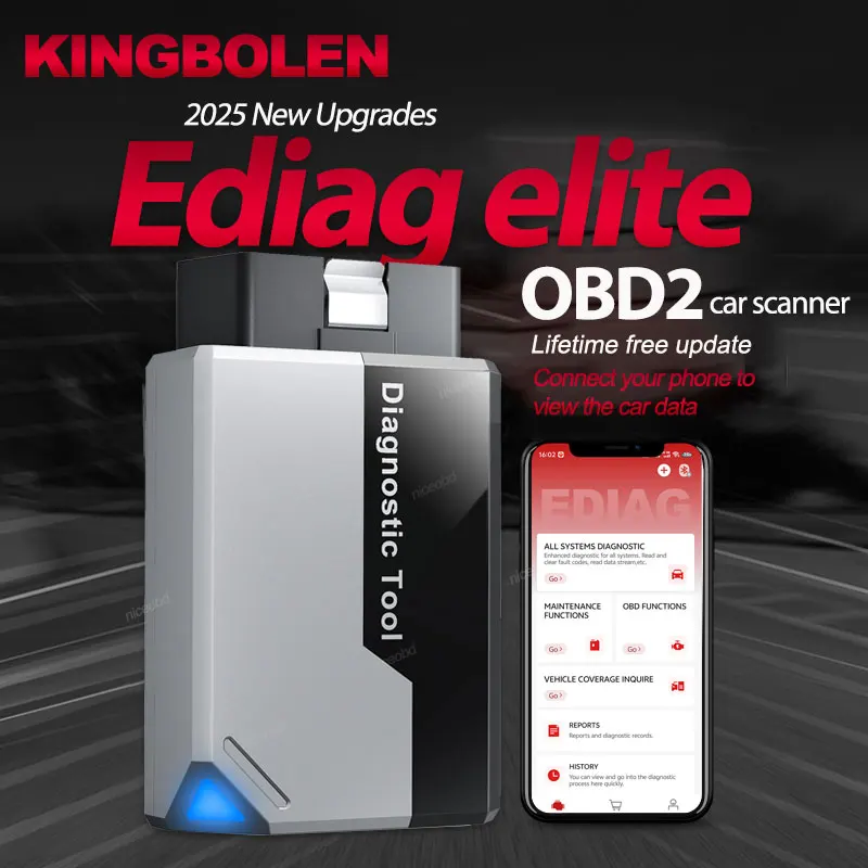 [2025 Горячий] KINGBOLEN Ediag Elite Двунаправленный сканер Пожизненное бесплатное обновление и 15 сбросов Автомобильный диагностический инструмент pk Thinkdiag