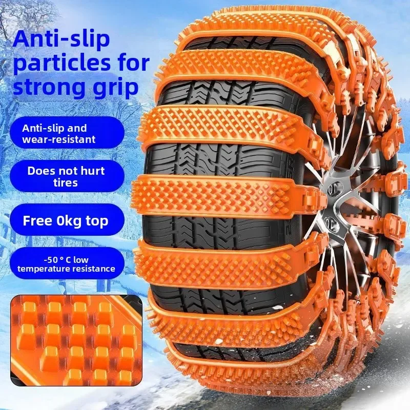 Universal Snow Chains for Cars - Heavy-Duty TPU Snow Tire Chains for SUV, Van & Off-Road Vehicles