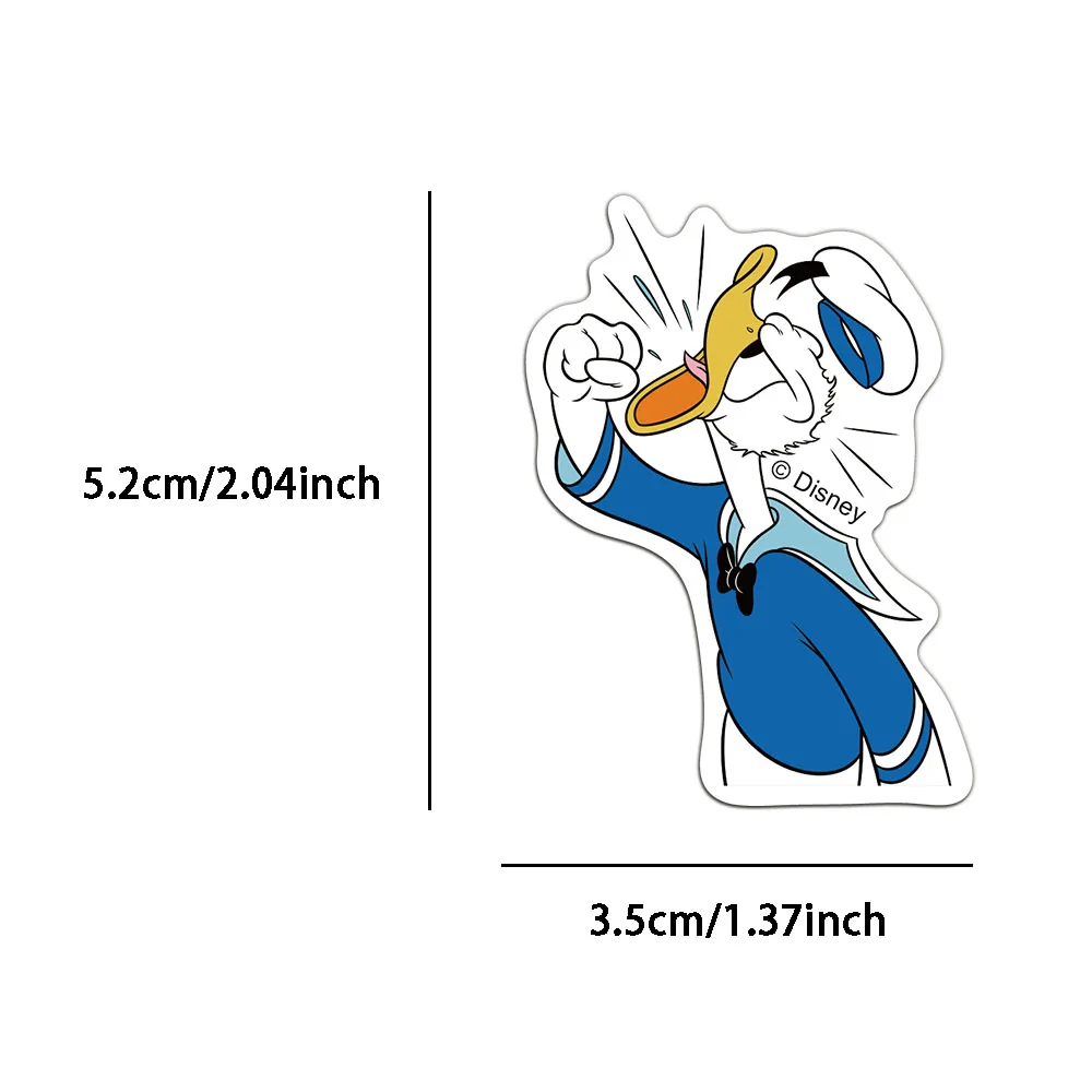 Pegatina de dibujos animados del Pato Donald, decoración personalizada con autorización genuina para teléfono móvil, iPad, impermeable para pegatina taza de agua, 50 Uds.