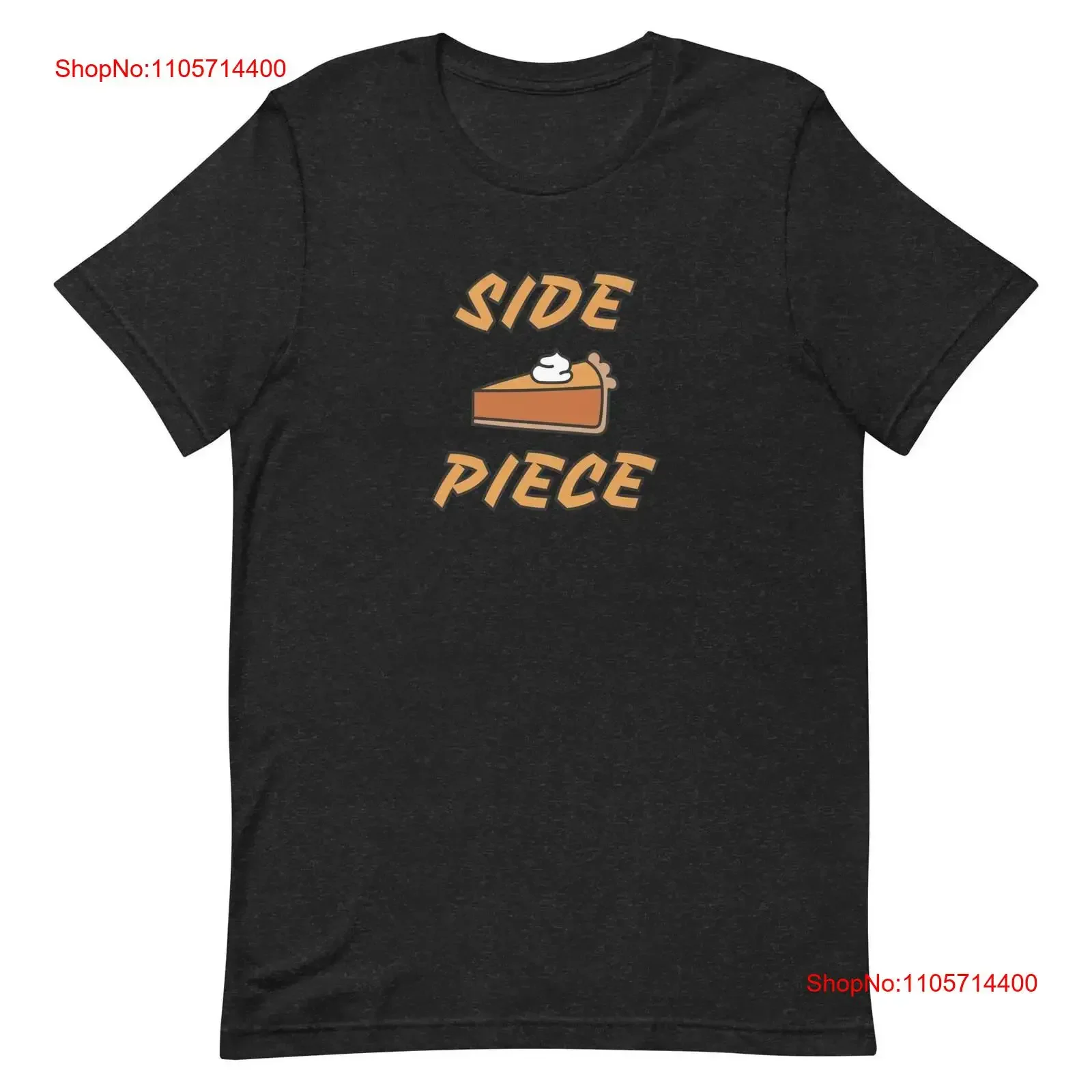 Side Piece T shirt Pie Funny Food Pumpkin Christmas Thanksgiving vintage Washed Slightly fashion Stretched Unisex homme Soft