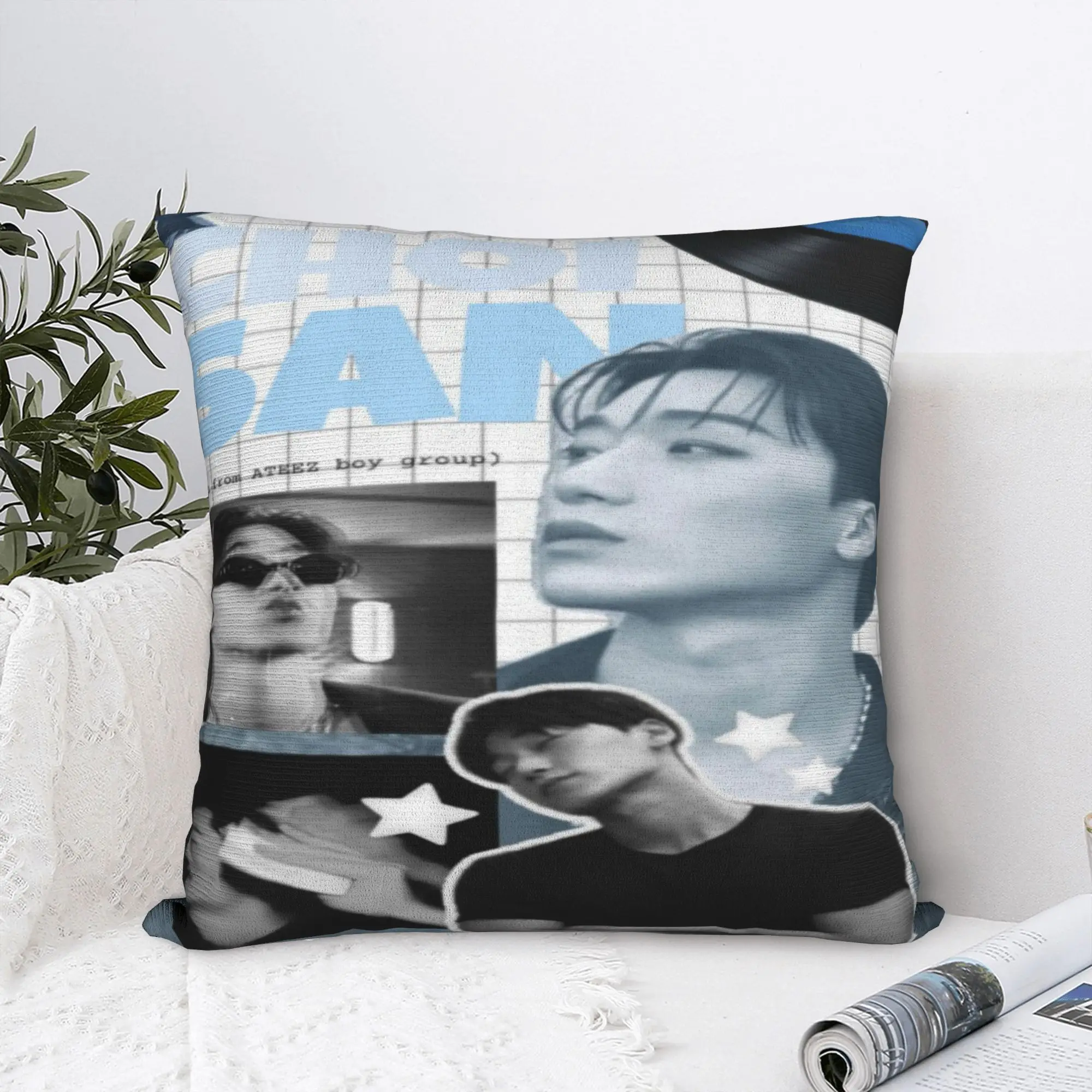 Stylish Bedroom choi san bad ateezs Decorations Pillowcase Merch  Pillow Cover Zippered Multi Size