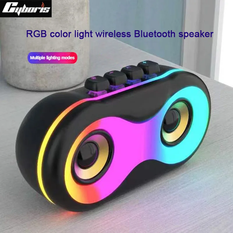 

Cyboris Hy80 Rgb Color Lights Wireless Bluetooth Cool Computer Home Car Speaker Portable High Volume Subwoofer Speaker