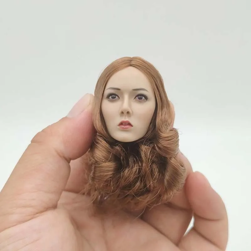 

1/6 Scale Chinese Girl Xiu Head Sculpt Brown Hair Beauty Head Played Model for 12in Action Figure Toys