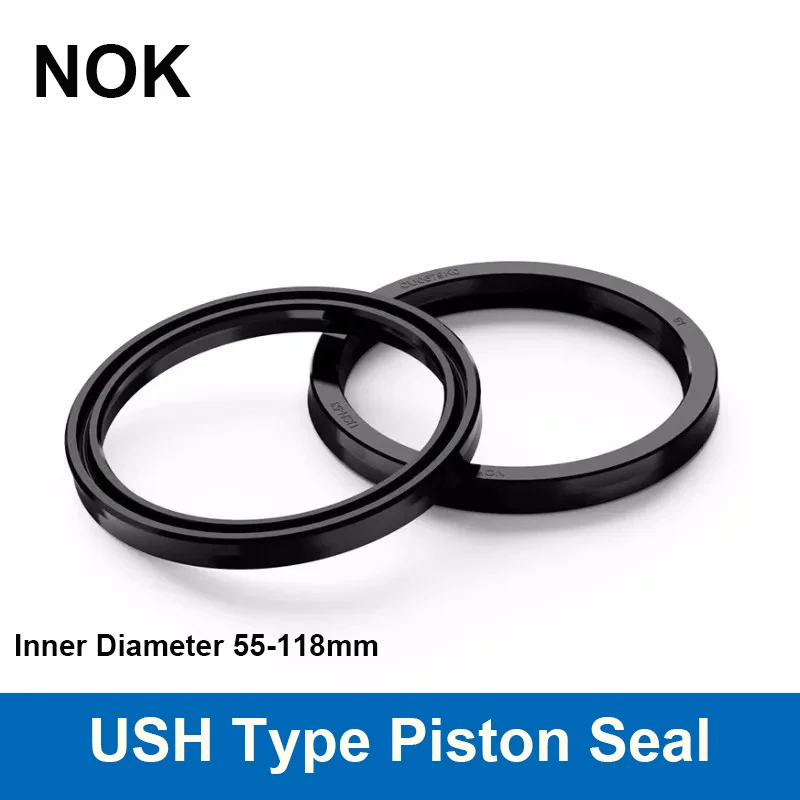 1Pcs NOK Hydraulic Oil Seal Black NBR piston Seal Ring USH-55/56/58/60/63/65/67/70/71/75/80/90/95/98/100/106/110/112/115/118mm