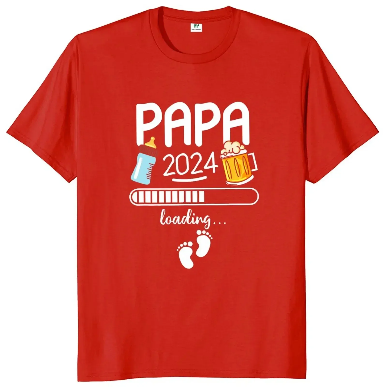 Papa 2024 2025 T Shirt Funny Future Dad Beer Lovers Gift Tee Tops 100% Cotton Unisex O-neck Oversized T-shirts EU Size