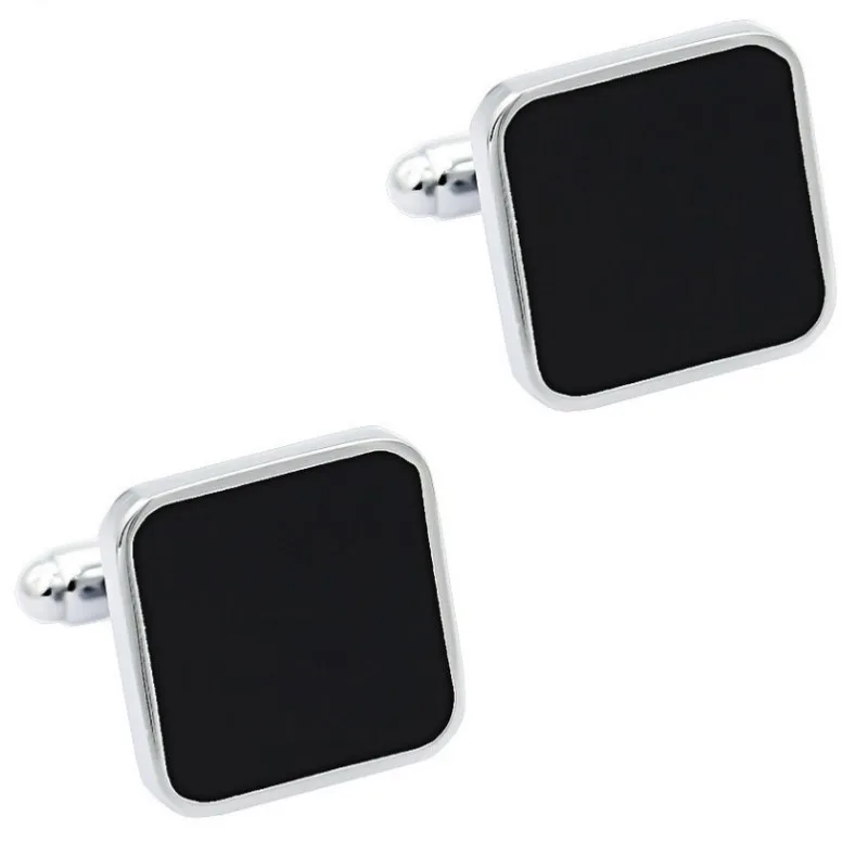 Trendy rectangular square oiled enamel iron metal cufflinks, foreign trade men's French shirt cufflinks wholesale