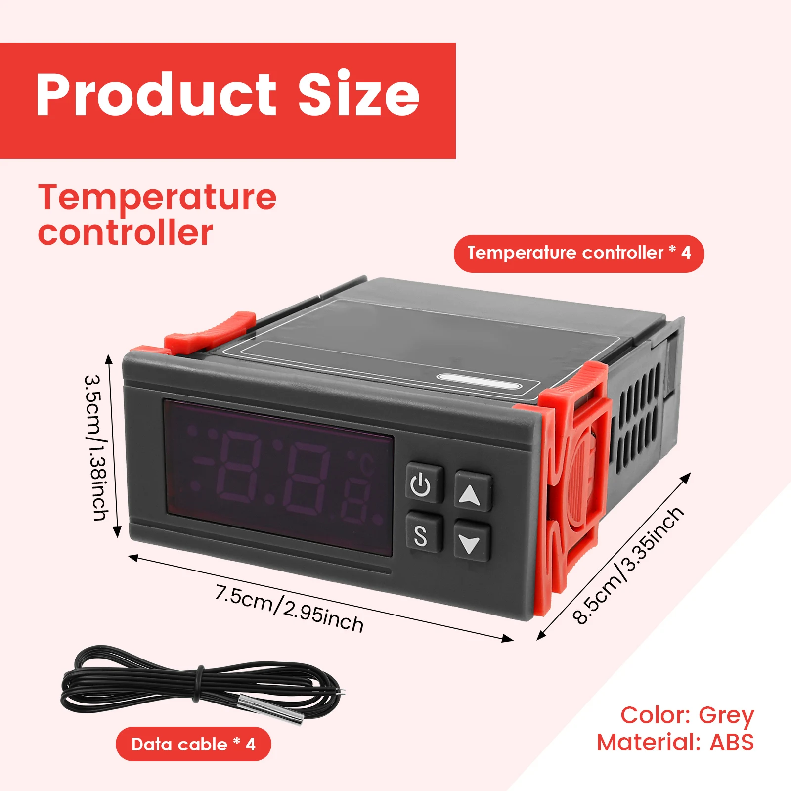 Picture 3: 1/4 Pcs Digital Temperature Controller Smart Adjustment Incubator Controller Digital Display Temperature Regulator for Hatchery