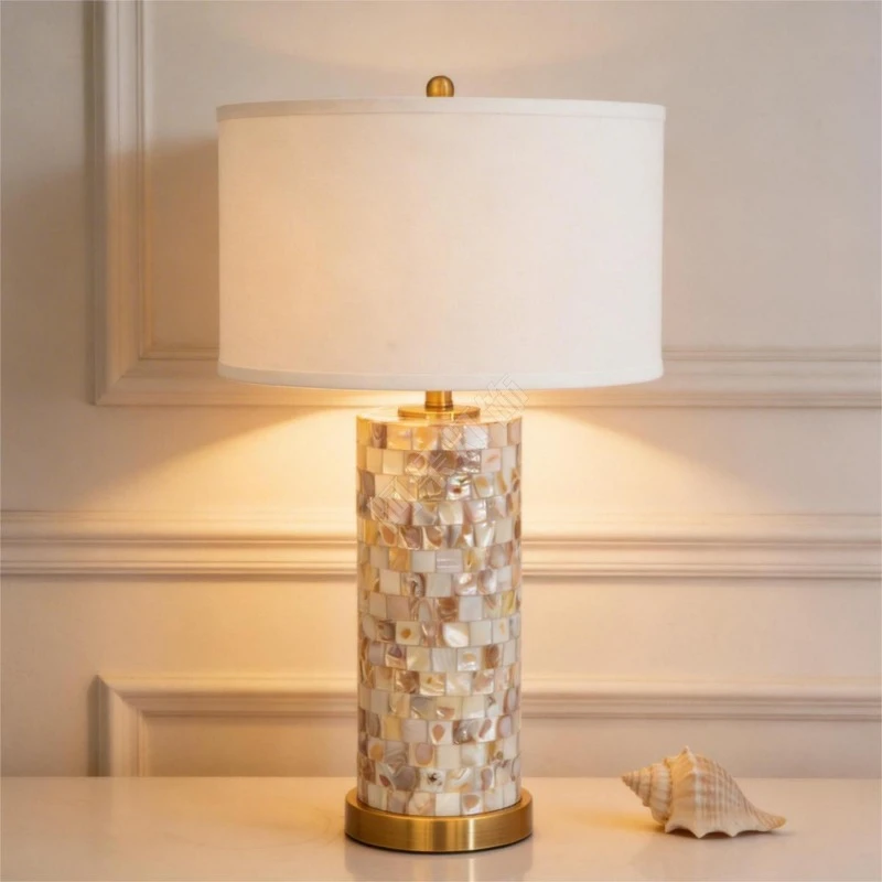 Modern simple shell bedroom bedside table lamp Warm atmosphere table lamp