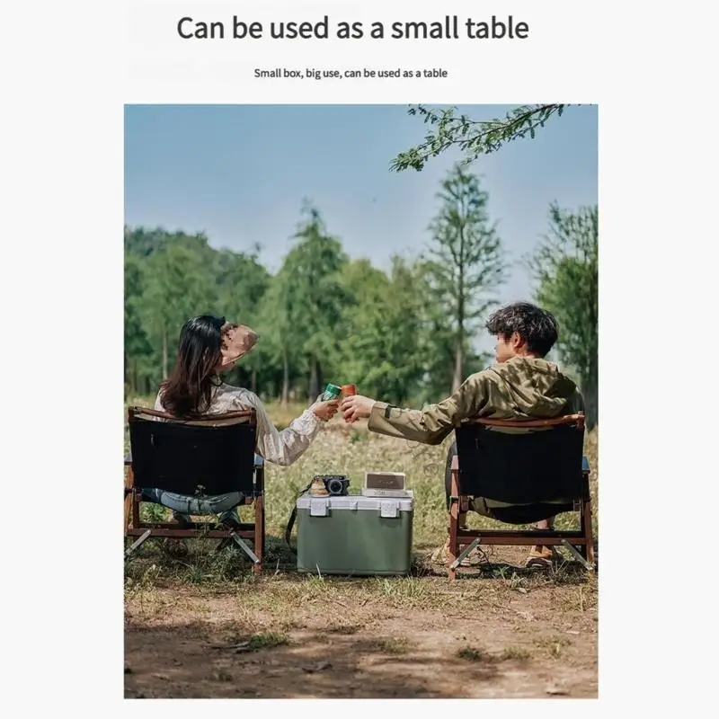 Cassa ghiaccio isolata portatile adatto per i all'aperto in campeggio con manico ergonomico e costruzione PP W91C