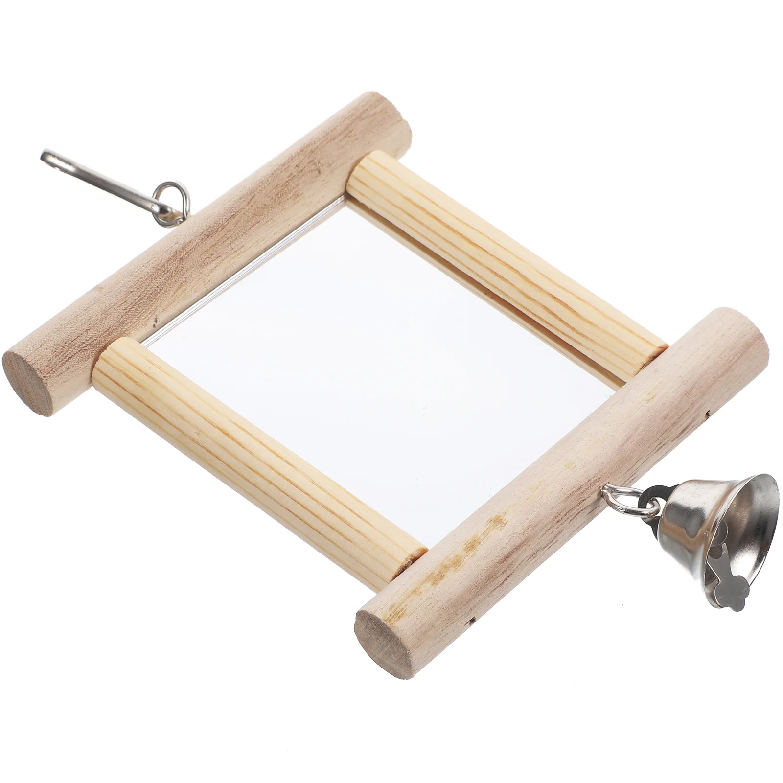 Parrot Mirror Toy Feeder Toys Bird Cage Cages for Cockatiels Parakeet Chicken Accessory