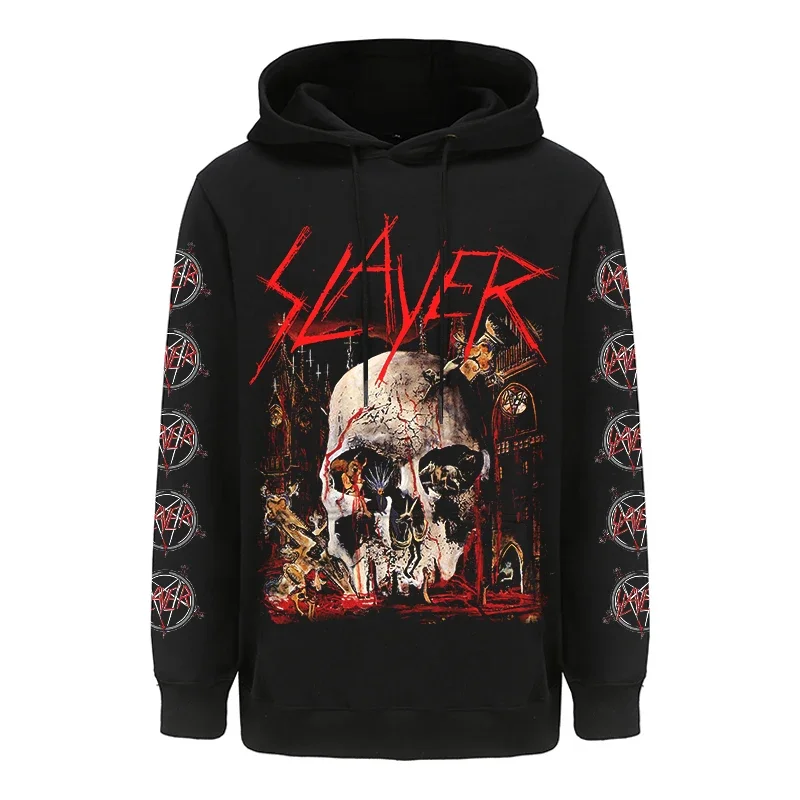 Sudaderas con capucha de Slayer para hombre, ropa de calle de Metal pesado, Y2k, Vintage, Hip Hop, de gran tamaño