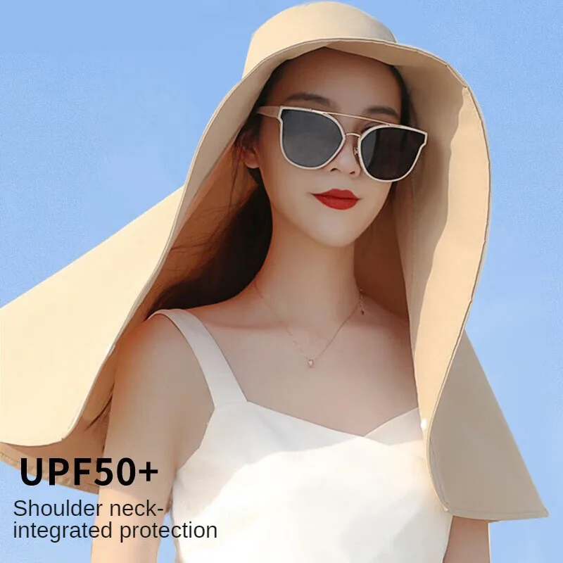 Sun Hat Shawl Hat Neck Protection Sun Hat Sun Hat With Large Brim Anti-UV Outdoor