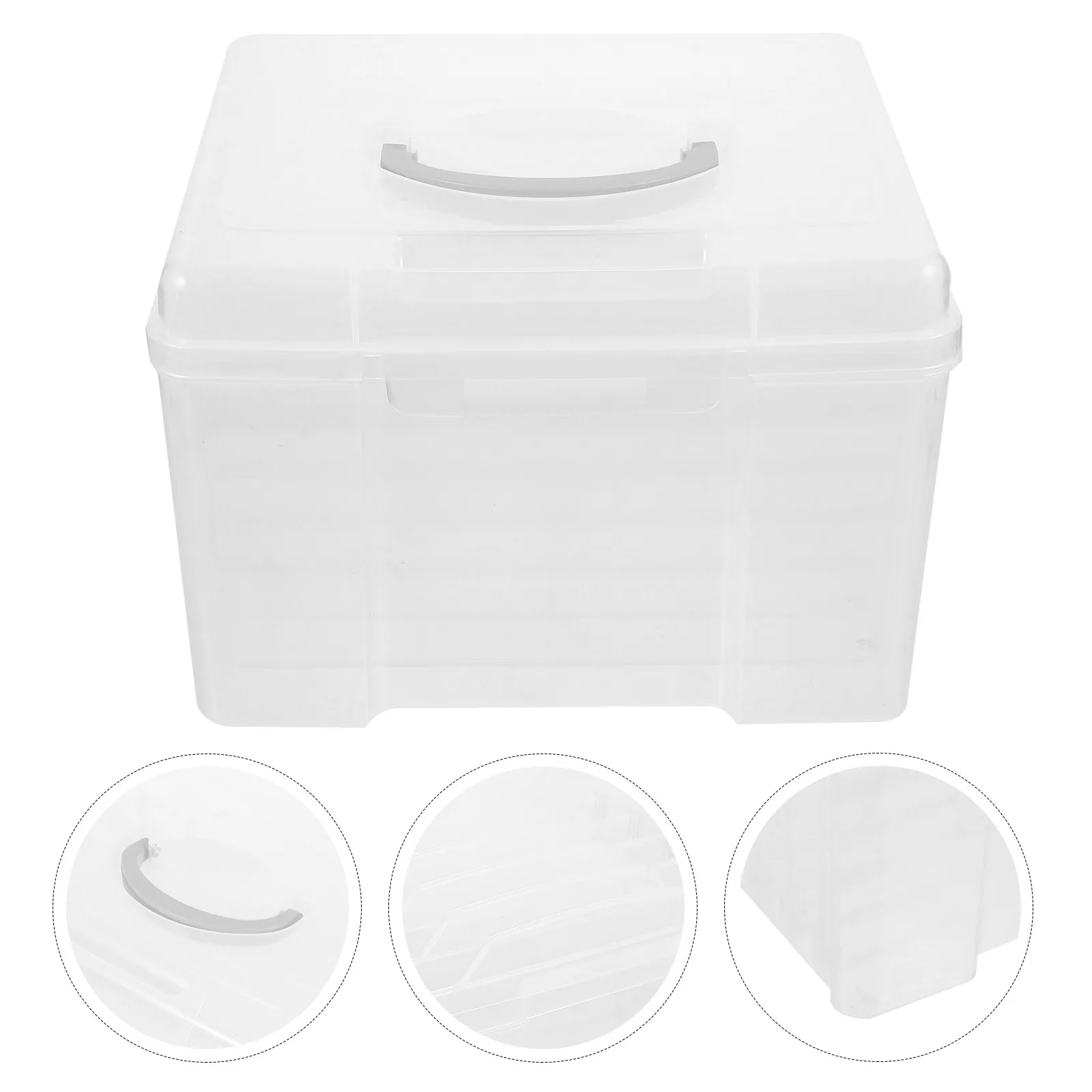 

Six Grid Plastic File Organizer Storage Box Portable Documents Holder Transparent Non-Slip Bottom Stable Document Storage