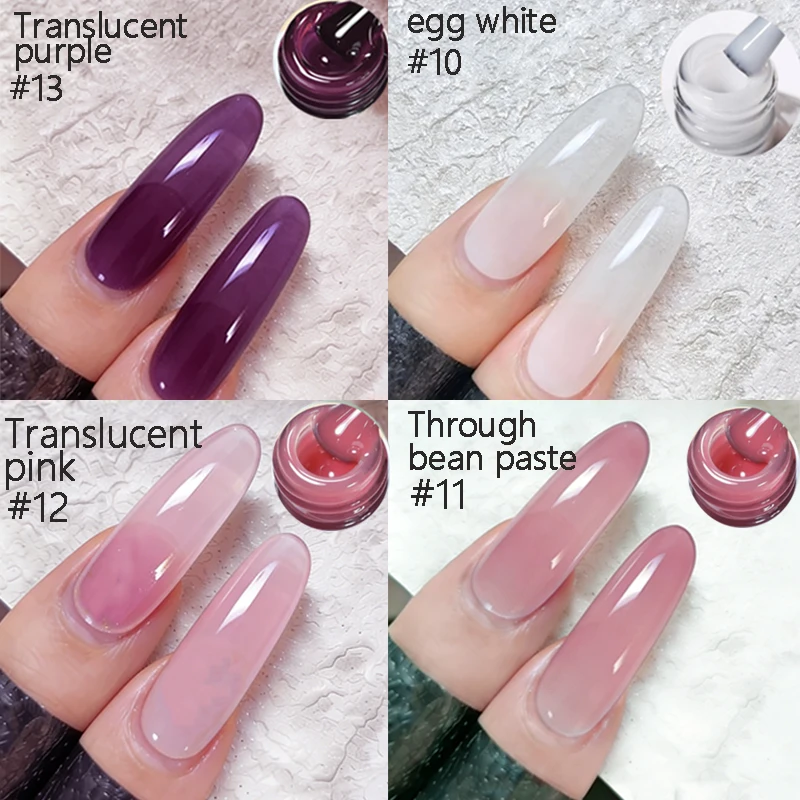 1/4 PCS Jelly Gel Nail Polish Crystal Brown Nail Gel DIY Translucent Color Nail Art Gel Permanent UV Gel Polish Varnish