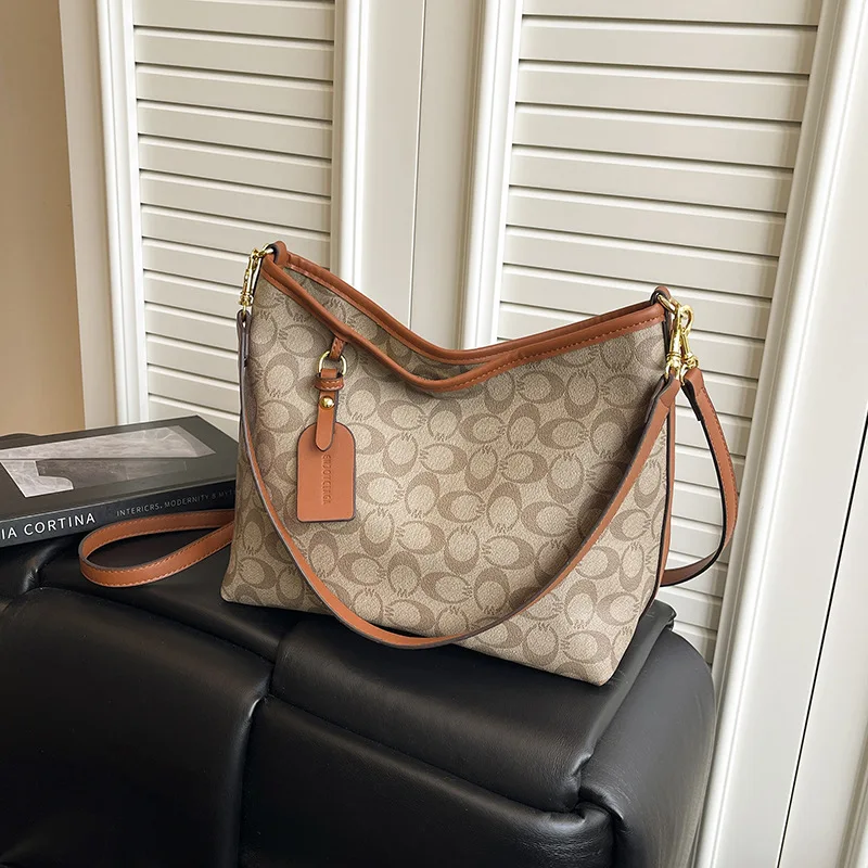 

Роскошная сумка подмышки 2024, винтажная женская сумка через плечо, просторная сумка через плечо, ретро сумка «день-ночь», минималистичная верхняя ручка