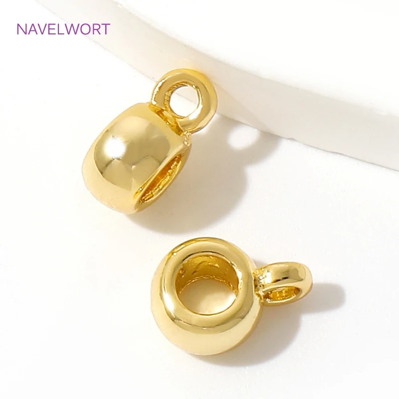 18K Gold Plated Round Pendant Bail,Bailes For Jewelry,Brass Pendant Bail Connector,DIY Bracelets Jewelry Making Accessories