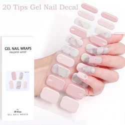 Fashion Semi Cured Gel Nails Art Sticker Manicure UV LED Lamp Glitter Flower Nail Decals Waterproof Semi Cured Nail Decoration