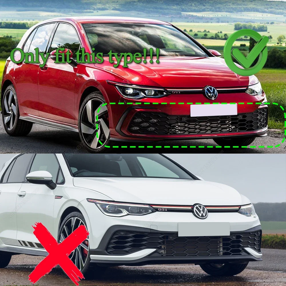 For Volkswagen VW Golf 8 MK8 GTI GTD GTE R-line 2020-2024 Maxton Style Front Bumper Lip Spoiler Splitter Bodykits Tuning Black