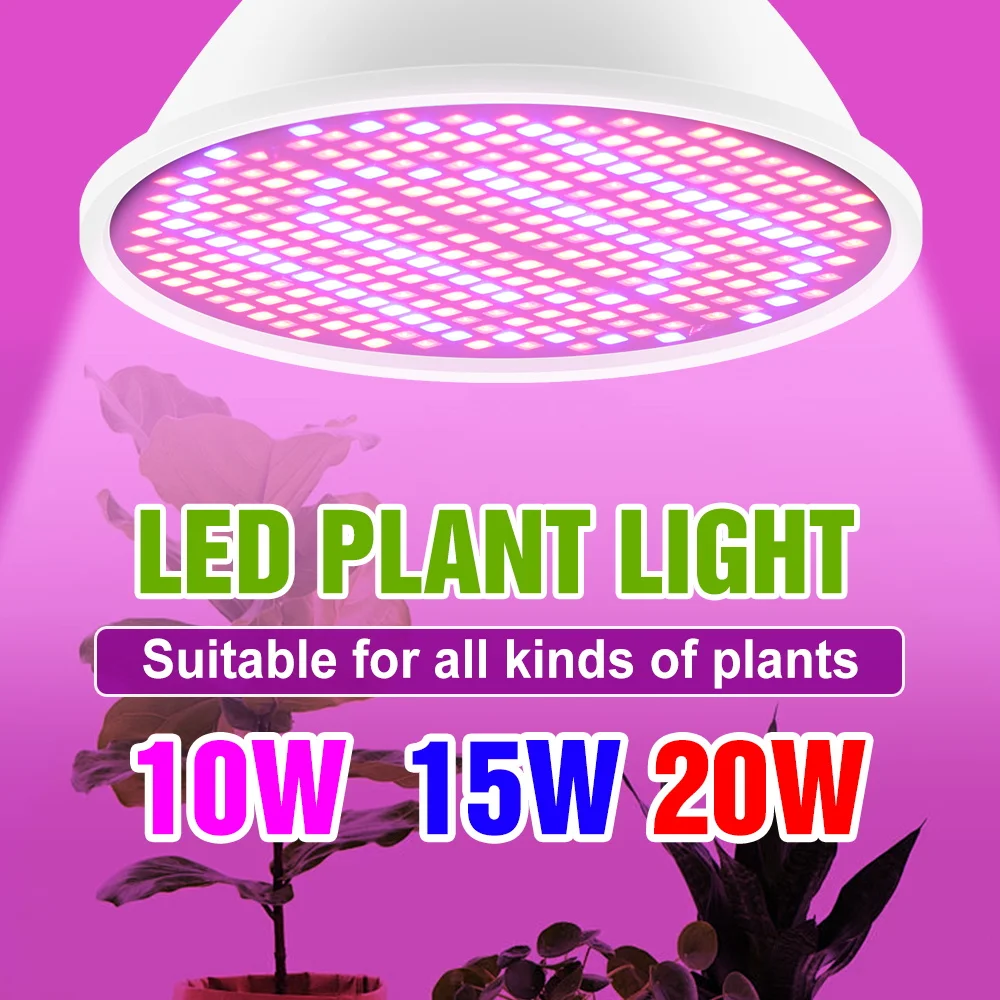 

20W LED Plant Grow Light Bulb E27/E26 Full Spectrum Seedling Fill Lamp AC85-265V Indoor Flowers Vegetables Cultivation Lighting